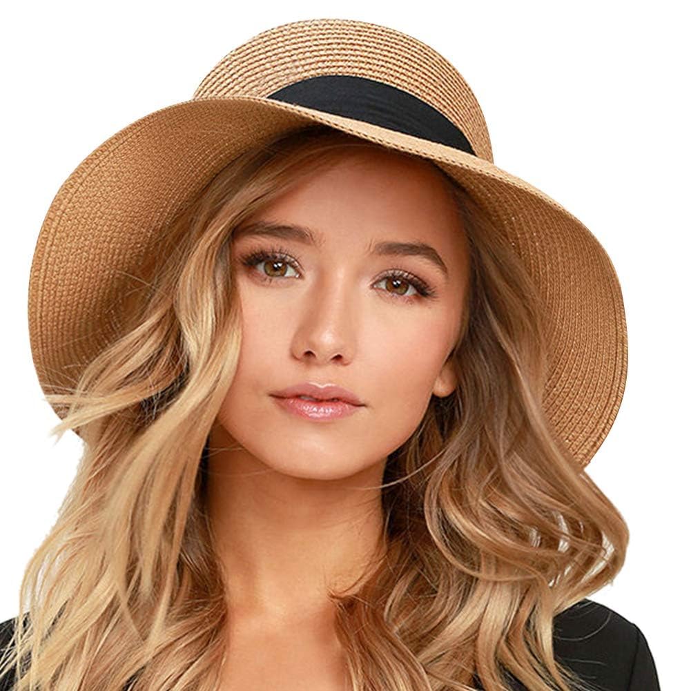 Foto 1 | Sombrero De Paja Furtalk Para Mujer, Playa, Sol, Uv, Upf 80+, Plegable, Color Caqui - Venta Internacional.