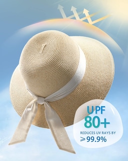 Foto 2 | Sombrero de Paja de Mujer Furtalk UV UPF 80+ Plegable - Venta Internacional