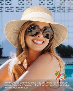 Foto 4 | Sombrero de Paja de Mujer Furtalk UV UPF 80+ Plegable - Venta Internacional