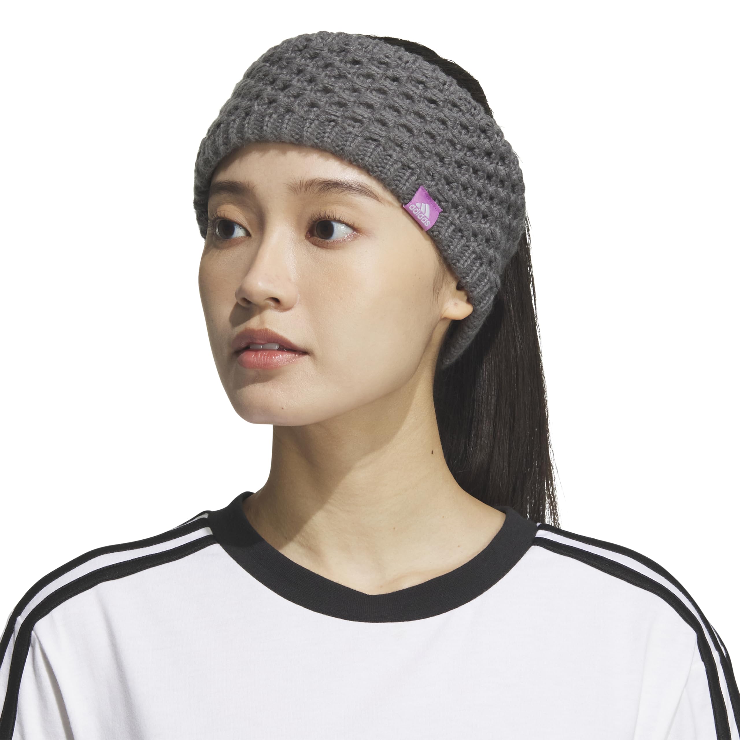 Foto 5 pulgar | Diadema de Punto Adidas Gris Ónix con Forro Polar- Venta Internacional