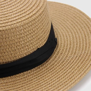 Foto 3 | Sombrero Sun Hat Scala 0078cf Coffee Flat De Rafia Para Mujer - Venta Internacional.