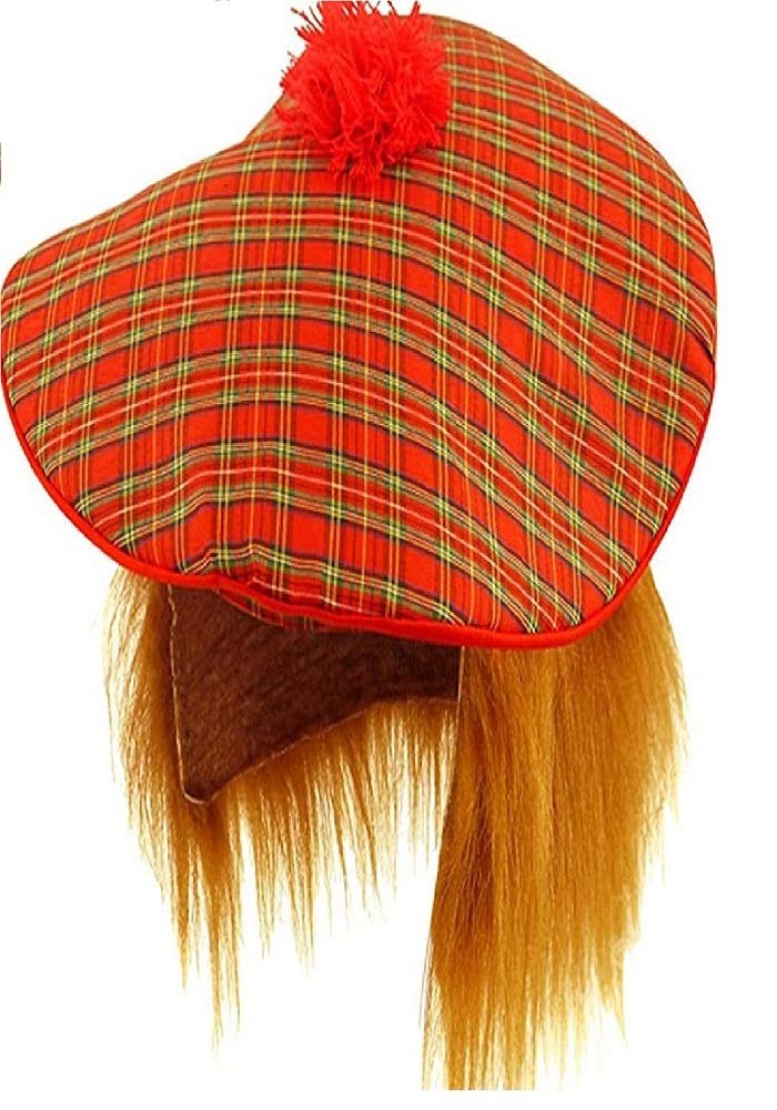 Foto 2 pulgar | Sombrero Escocés Tam O Shanter Con Accesorio Para Disfraces Con Pelo Pelirrojo - Venta Internacional.