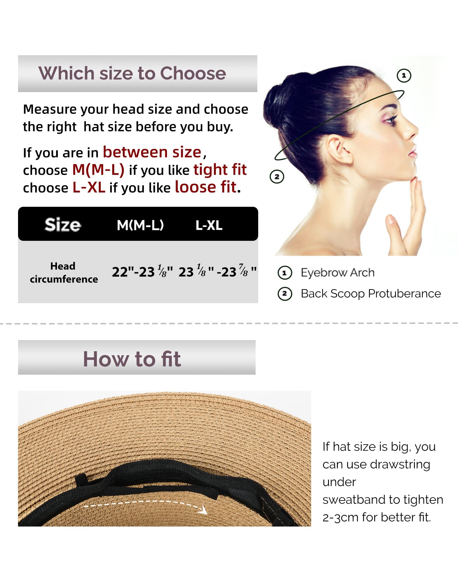 Foto 5 pulgar | Sombrero Panameño De Paja Furtalk De Ala Ancha Fedora Upf 80 Para Mujer - Venta Internacional.
