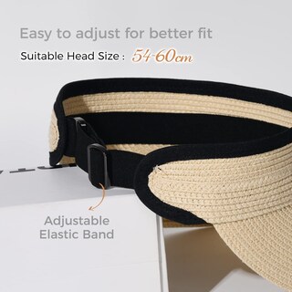 Foto 3 | Sombrero Con Visera Para Mujer Furtalk, De Paja, Plegable En Verano, Upf 80+ - Venta Internacional.