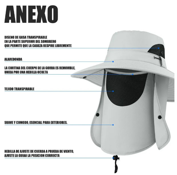 Foto 5 pulgar | Kit De Protección Solar Xtellar Para Exteriores Con Sombrero De Pescador Secado Rápido