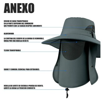 Foto 3 | Kit De Protección Solar Xtellar Para Exteriores Con Sombrero De Pescador Secado Rápido