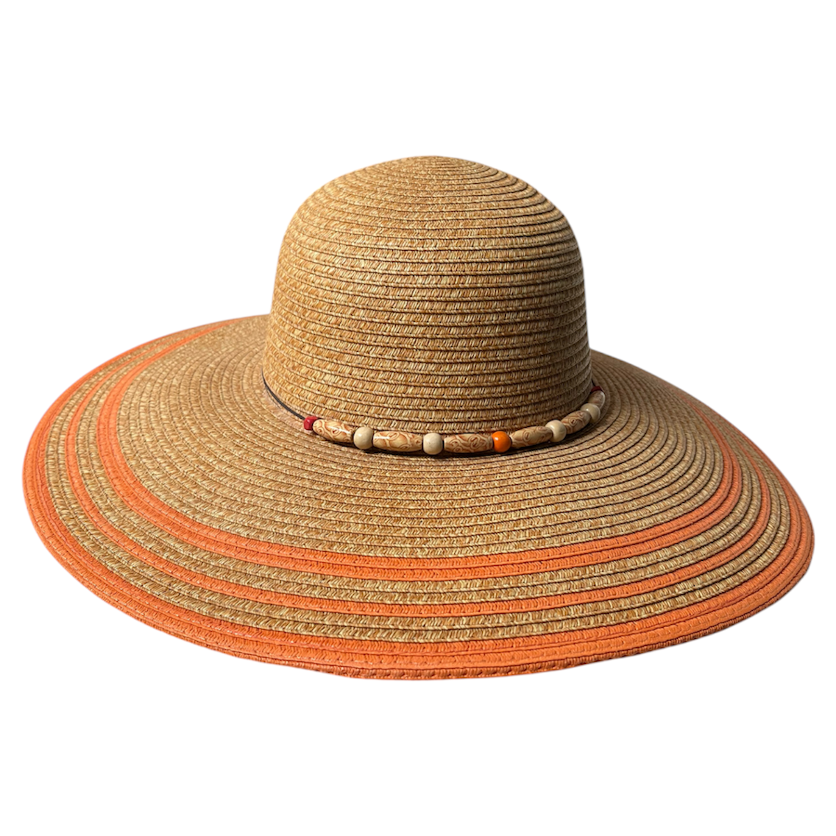 Foto 2 pulgar | Sombrero Playero Rayas Naranja Devotion Hats