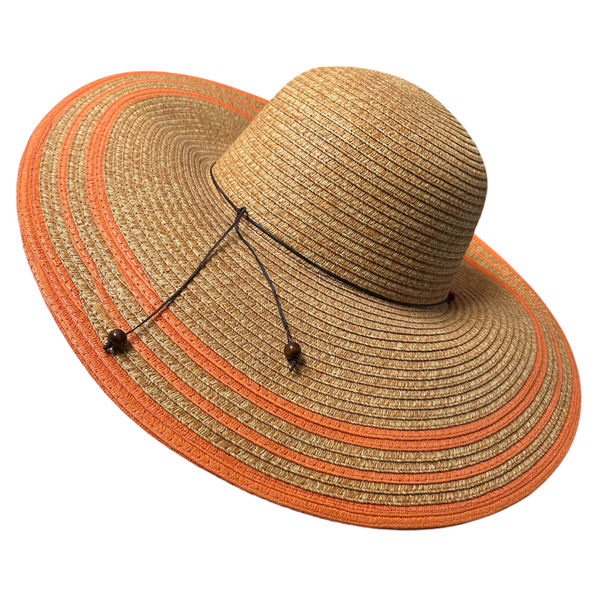 Foto 4 pulgar | Sombrero Playero Rayas Naranja Devotion Hats