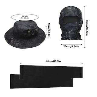 Foto 3 | Sombrero Camuflaje Táctico Con Pasamontañas Y Manga Belug Negra 01 Talla M
