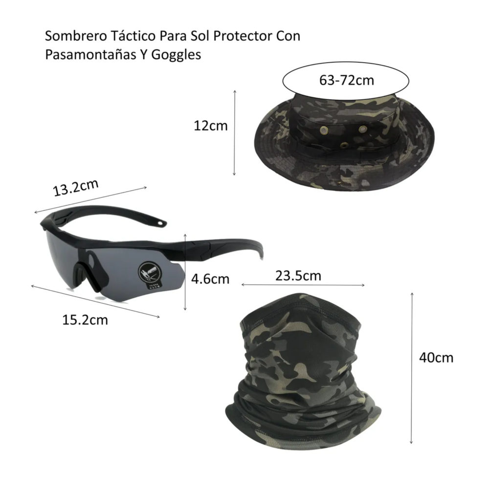 Foto 3 pulgar | Sombrero De Sol Con Protección Para Casco Visera Táctica Belug  Gris Oscuro