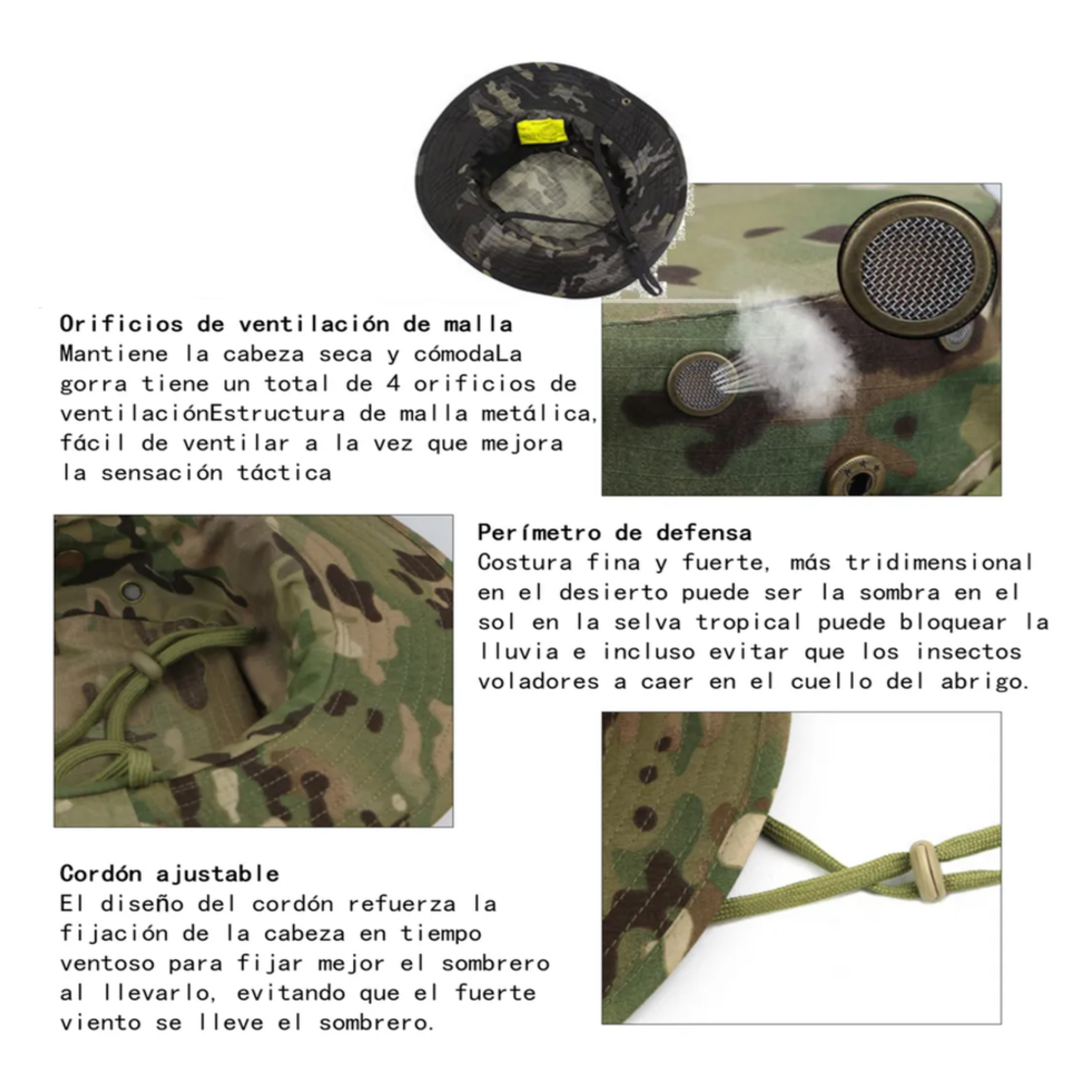 Foto 4 pulgar | Sombrero De Sol Con Protección Para Casco Visera Táctica Belug  Gris Oscuro