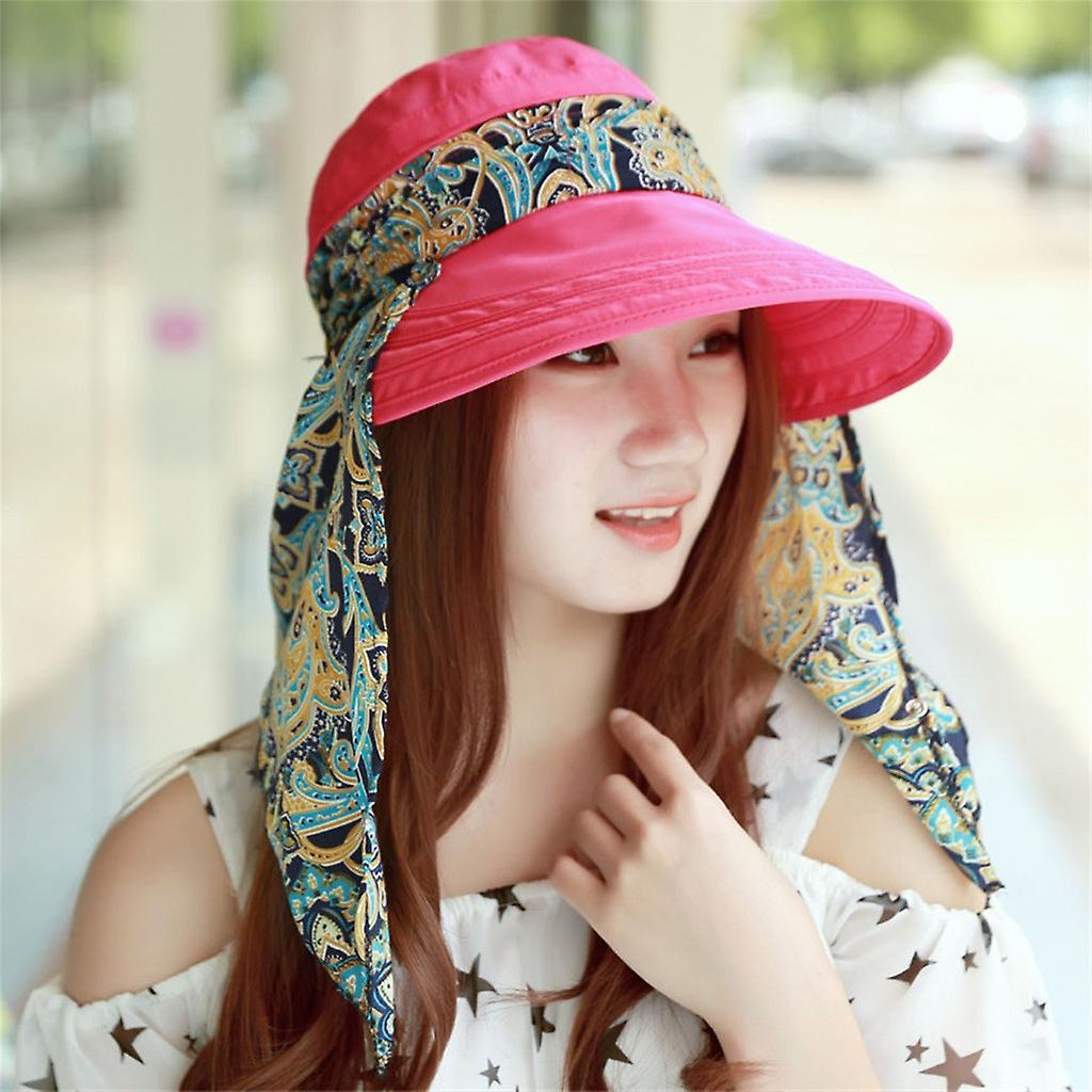 Foto 5 pulgar | Sombrero Con Visera Solar Huoguo  Gorra Uv De Verano Para Mujer  Playa - Venta Internacional.