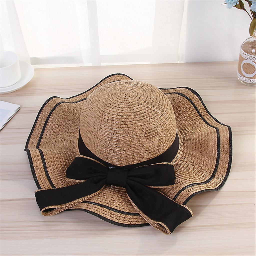 Foto 3 pulgar | Sombrero De Playa De Paja Jazz Sunshade Panama Trilby Fedora Para Mujer - Venta Internacional.
