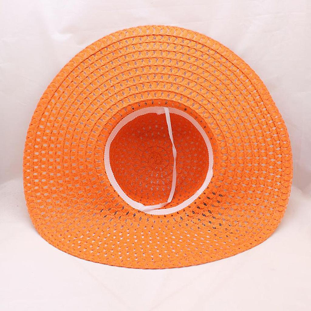 Foto 4 pulgar | Sombrero De Paja Huoguo Para Mujer  Estampado De Leopardo  Ala Ancha - Venta Internacional.