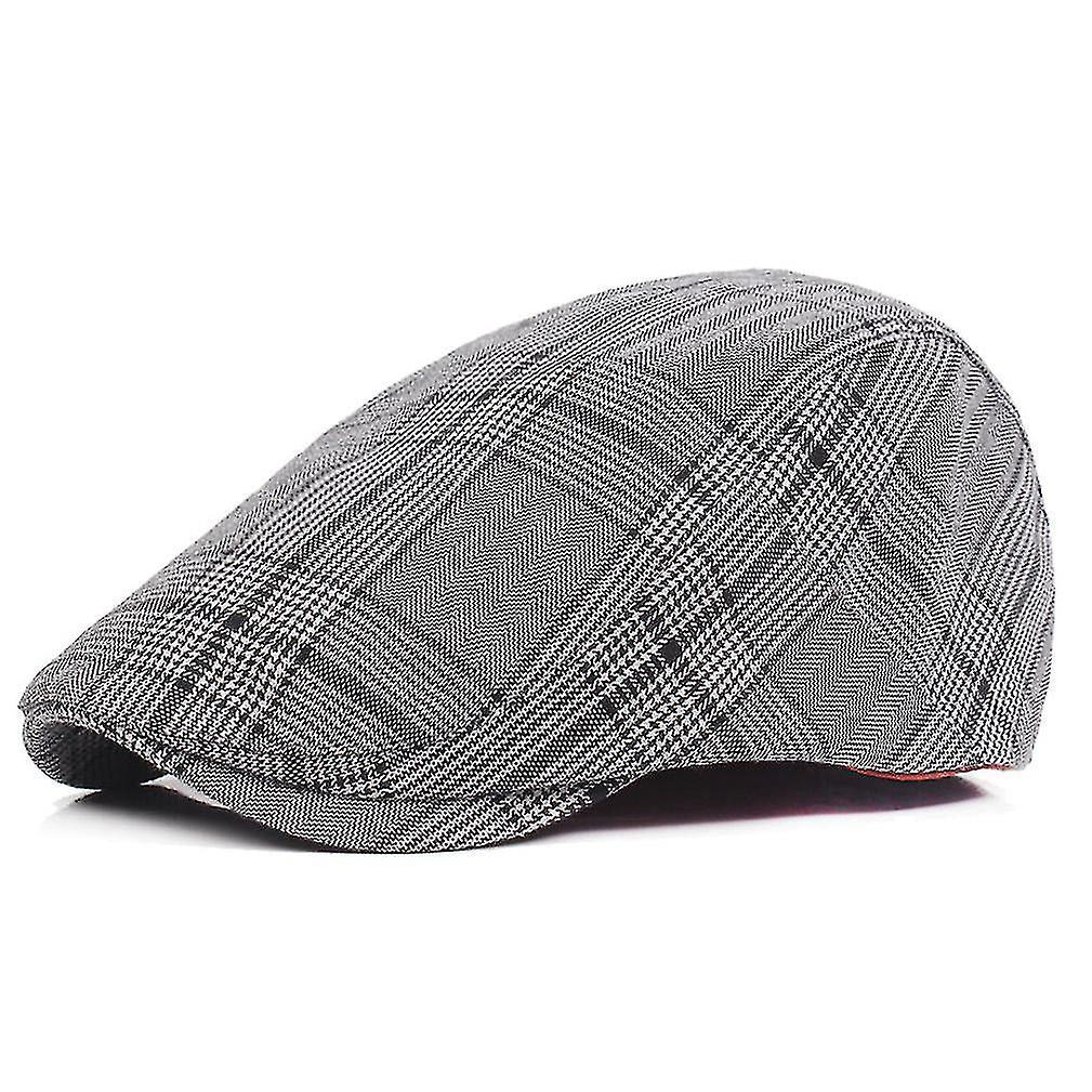 Foto 2 pulgar | Sombrilla Plana A Cuadros Para Mujer Con Gorro De Algodón Para Primavera Y Verano - Venta Internacional.