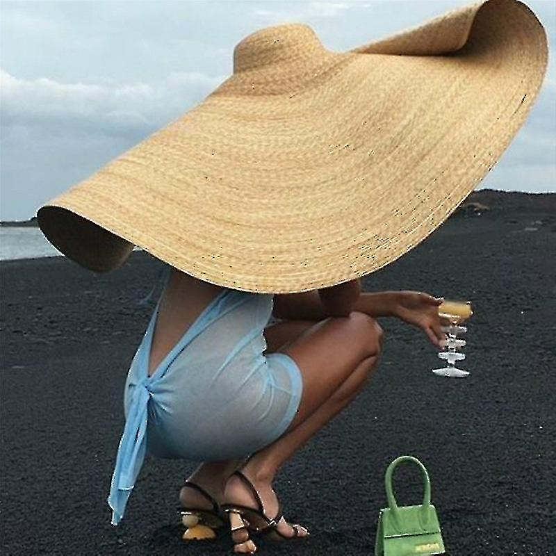 Foto 2 pulgar | Sombrilla De Playa Con Tejido De Paja De Gran Tamaño De Hat Huoguo - Venta Internacional.