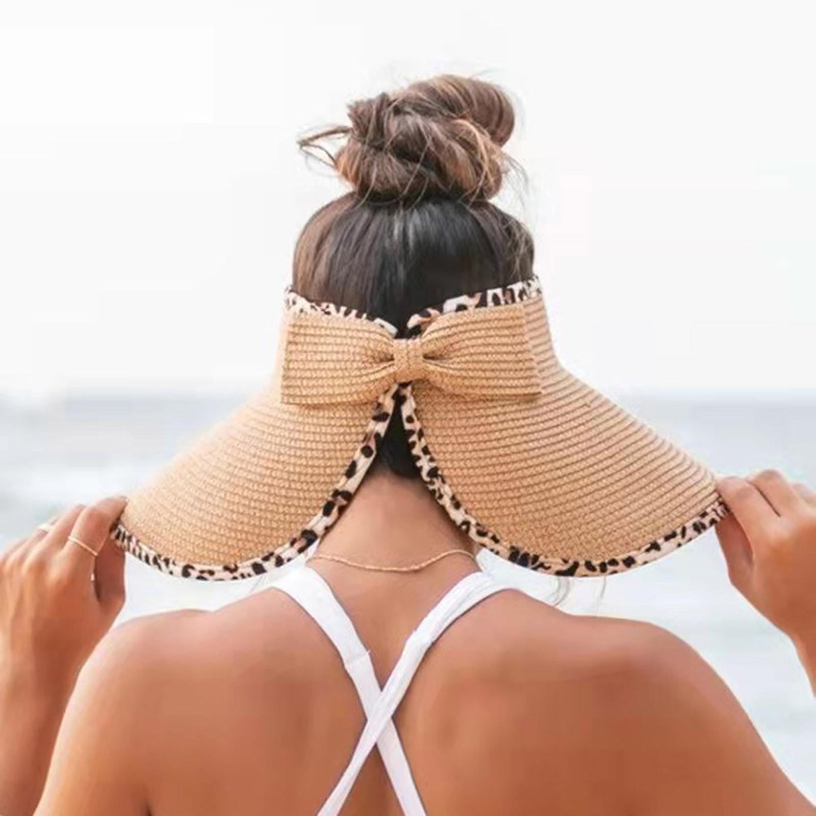 Foto 4 pulgar | Sombrero Huoguo  Moderno Para Mujer  Con Estampado De Leopardo  Playa - Venta Internacional.