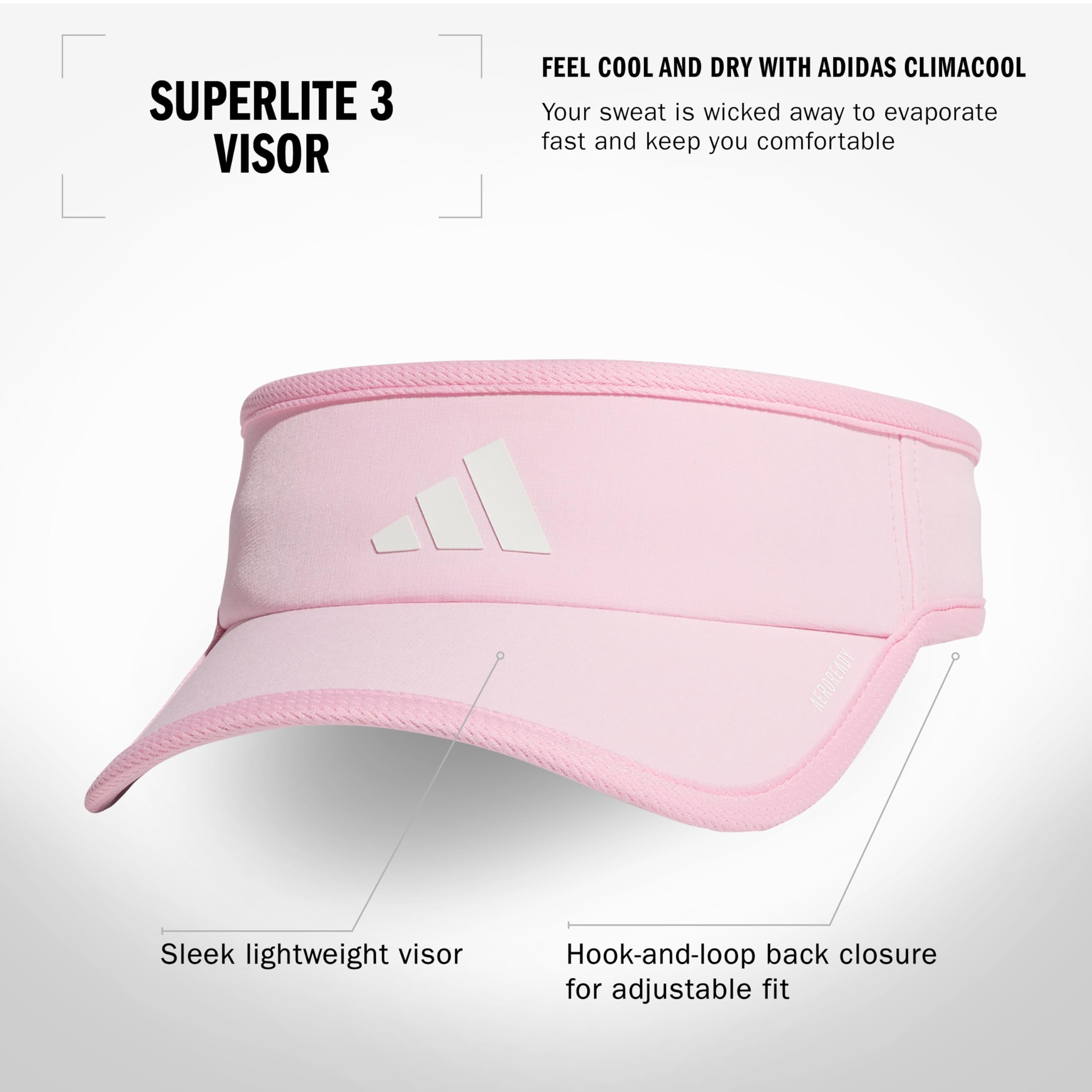 Foto 3 pulgar | Visor Adidas Superlite Sport Performance Para Mujer, Color Rosa Intenso - Venta Internacional.