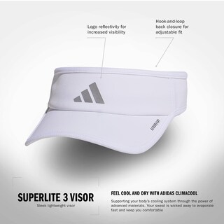Foto 2 | Visor Adidas Superlite Sport Performance Para Mujer Blanco/plateado - Venta Internacional.