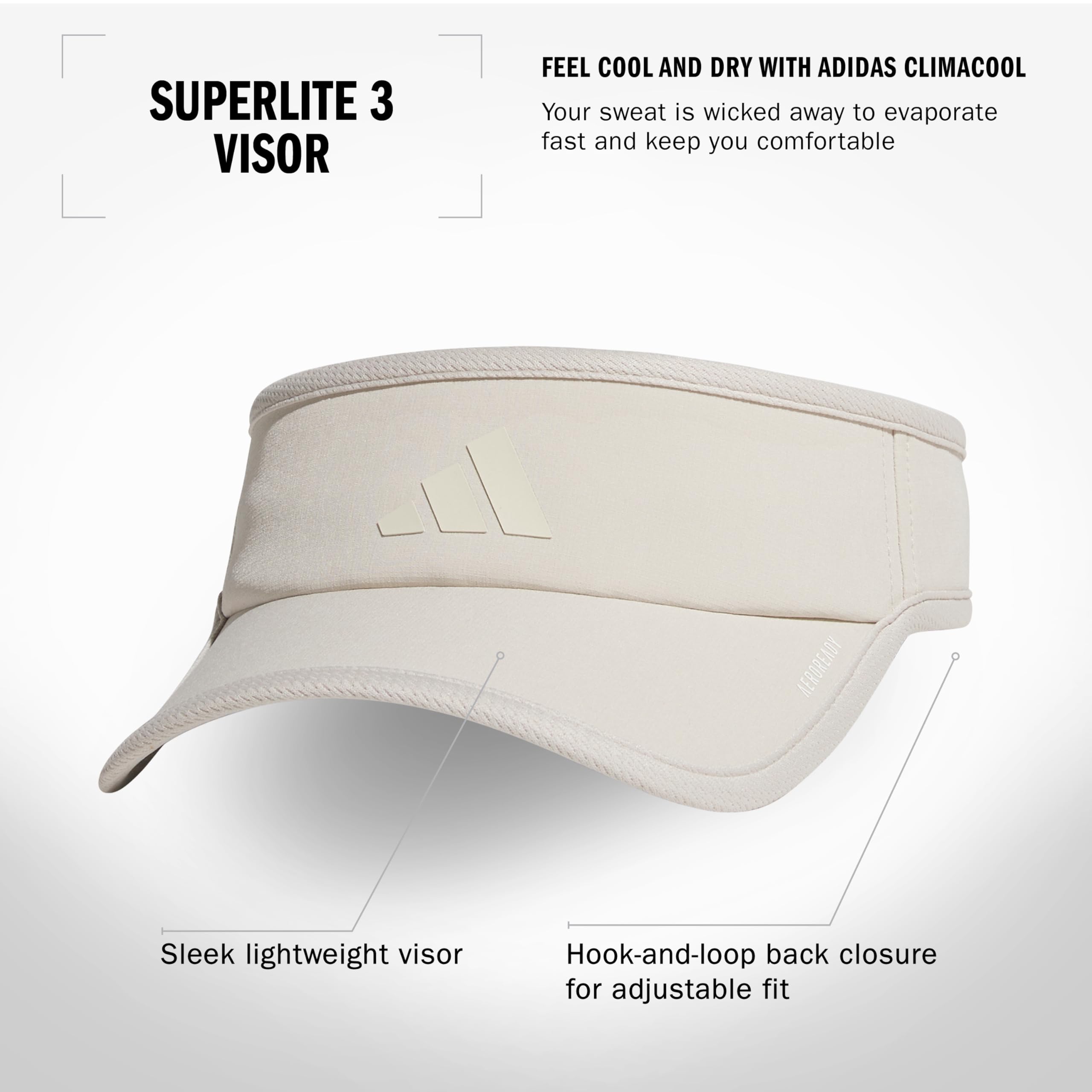 Foto 3 pulgar | Visera Adidas Superlite Sport Performance Wonder Alumina - Venta Internacional.