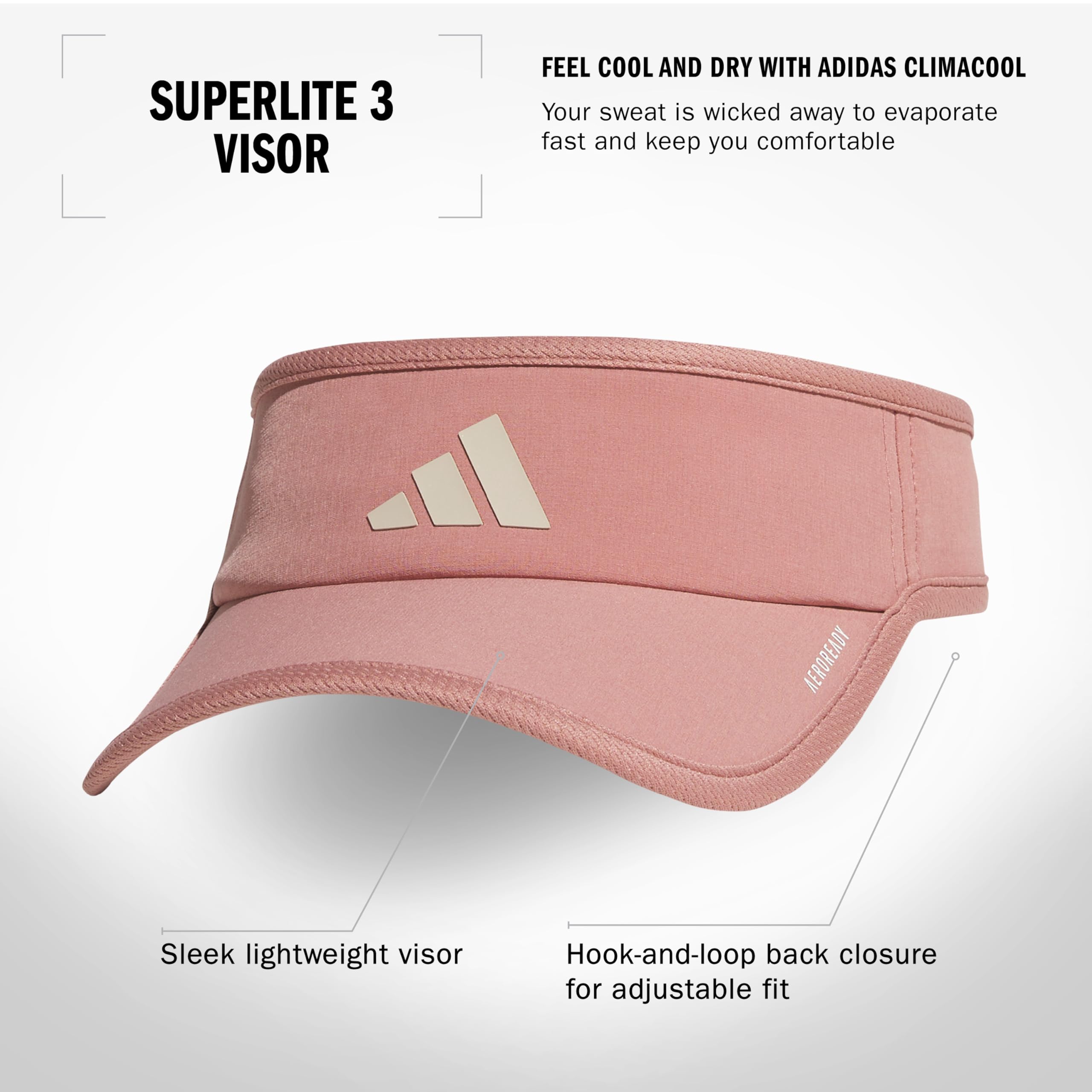 Foto 3 pulgar | Visor Adidas Superlite Sport Performance Para Mujer, Arcilla Cálida - Venta Internacional.