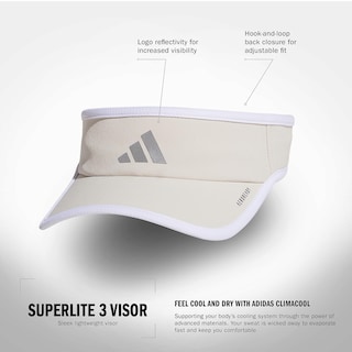 Foto 2 | Visera Adidas Superlite Sport Performance Alúmina Beige - Venta Internacional.