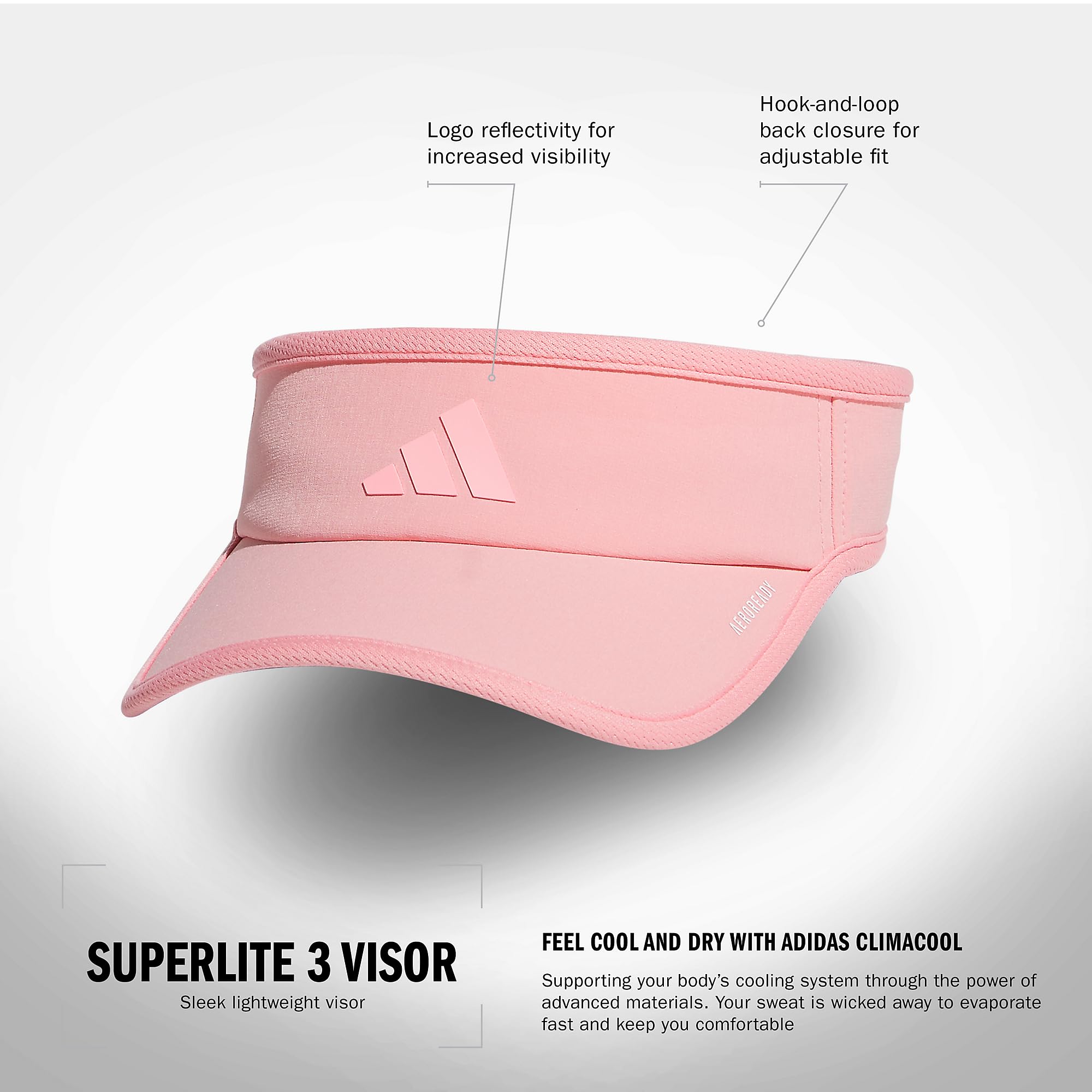 Foto 3 pulgar | Visor Adidas Superlite Para Mujer Descatalogado, Color Rosa - Venta Internacional.