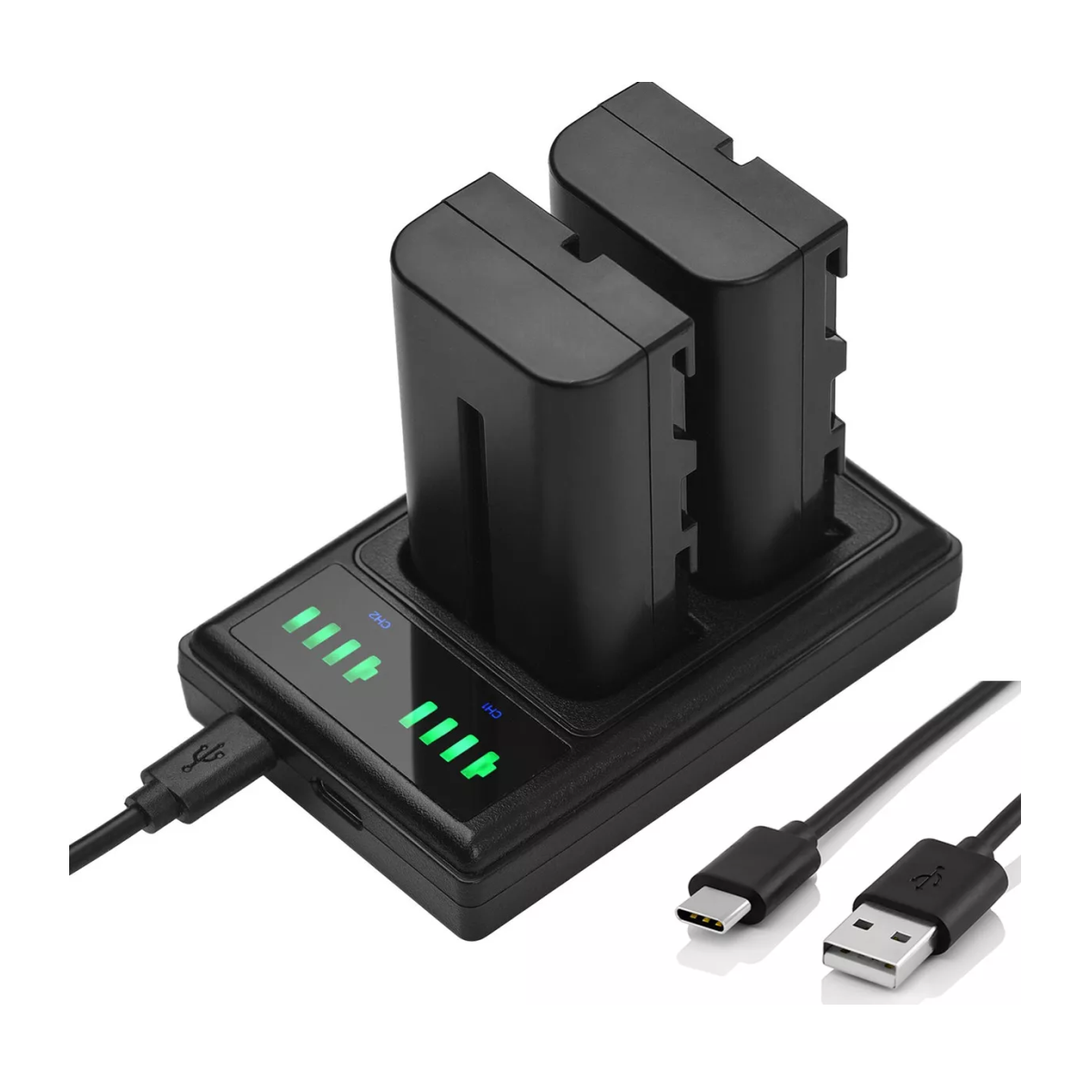 Foto 2 pulgar | Batería Y Cargador para Sony Np-fw50 2pcs Negro