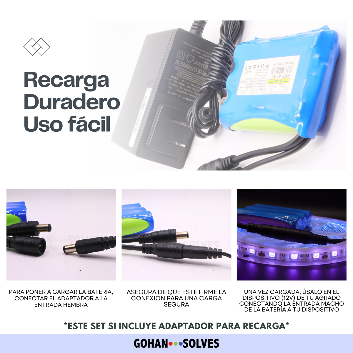 Foto 6 pulgar | Bateria Pila Recargable Adaptador 12v 2a Litio Pcb Plug 5.5