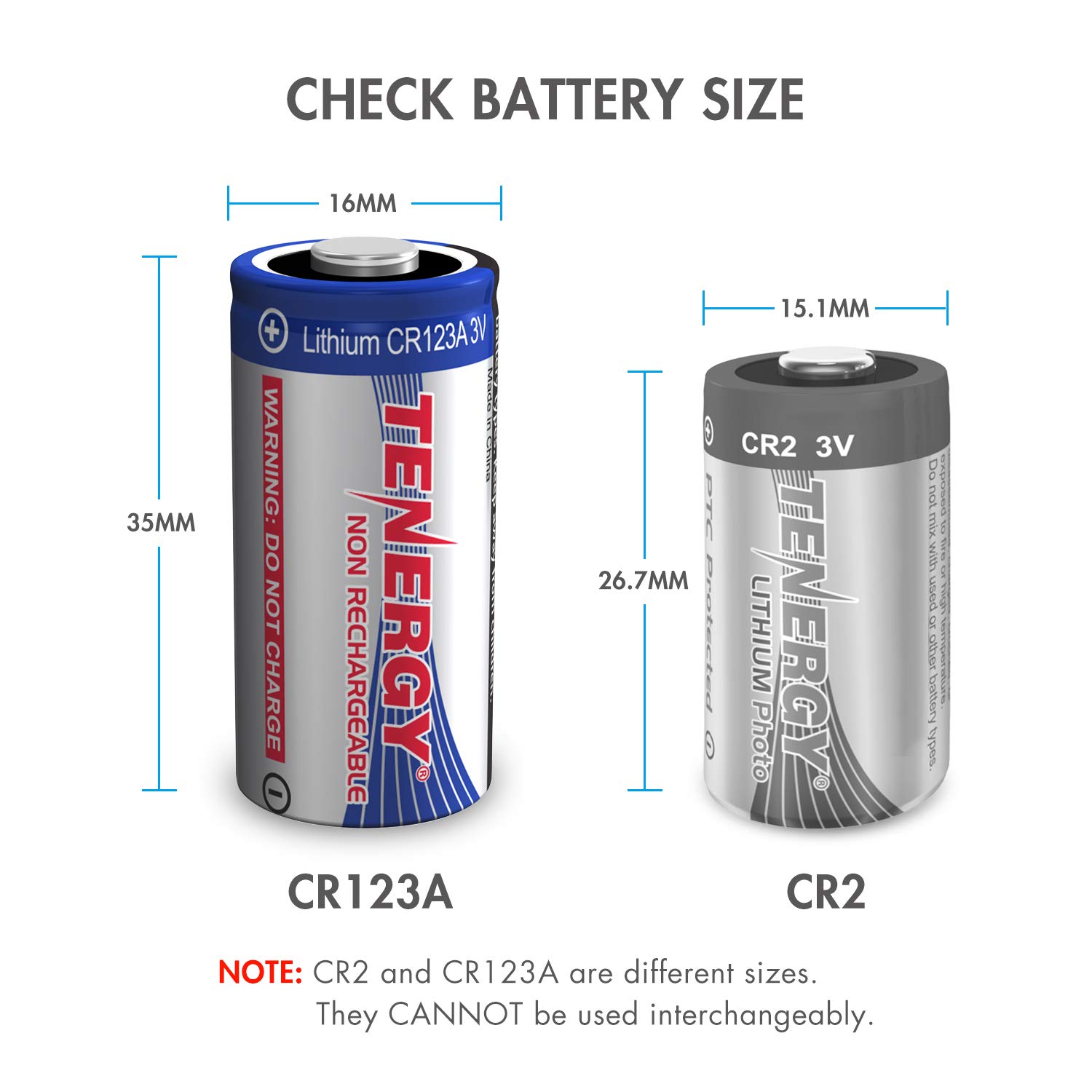 Foto 3 pulgar | Batería Tenergy Cr123a De Litio, 3 V, 1500 Mah, Protegida Por Ptc, 12 Unidades - Venta Internacional.