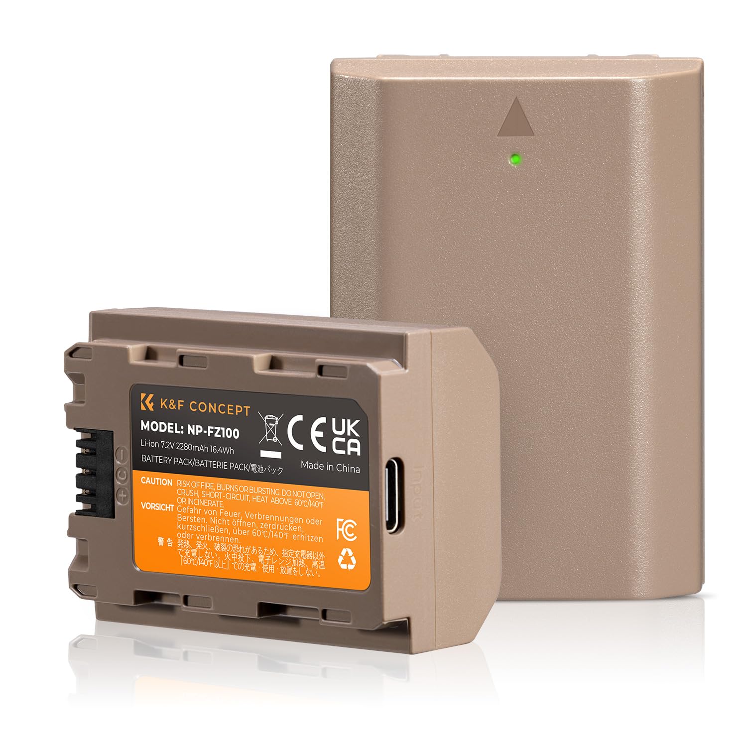 Foto 1 | Batería K&f Concept Np-fz100 Tipo C De Carga Rápida 2x2280 Mah - Venta Internacional.