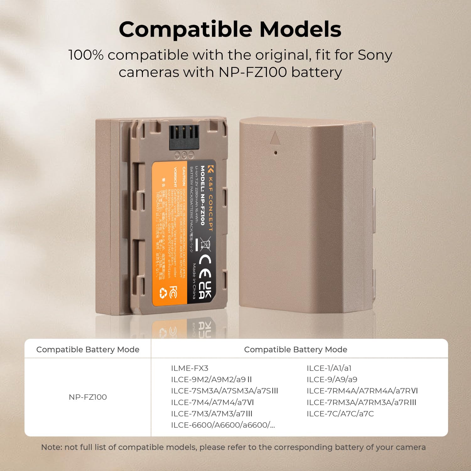 Foto 5 | Batería K&f Concept Np-fz100 Tipo C De Carga Rápida 2x2280 Mah - Venta Internacional.