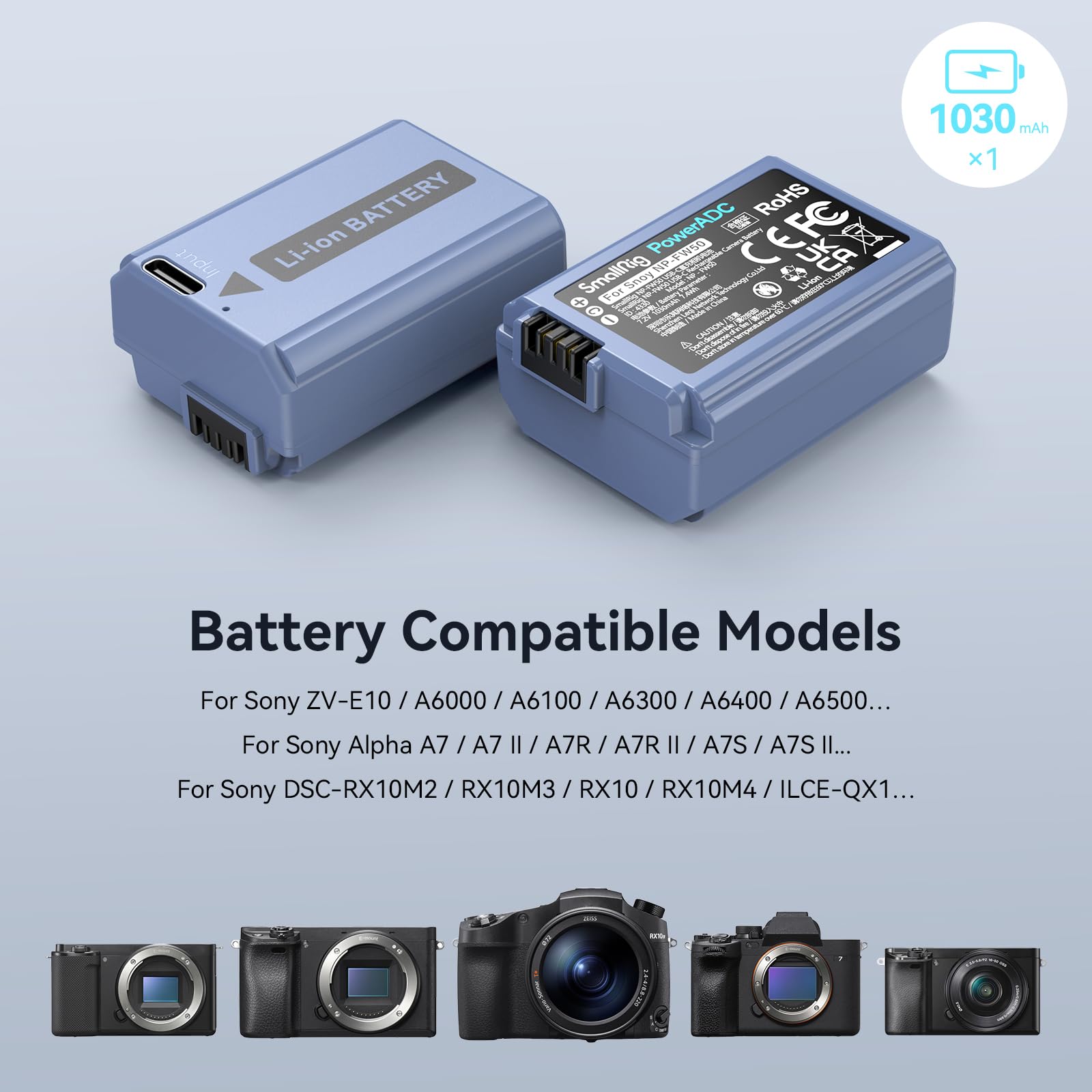 Foto 5 pulgar | Batería De Cámara Smallrig Np-fw50 1030 Mah Para Sony A7s Ii/a7r Ii - Venta Internacional.