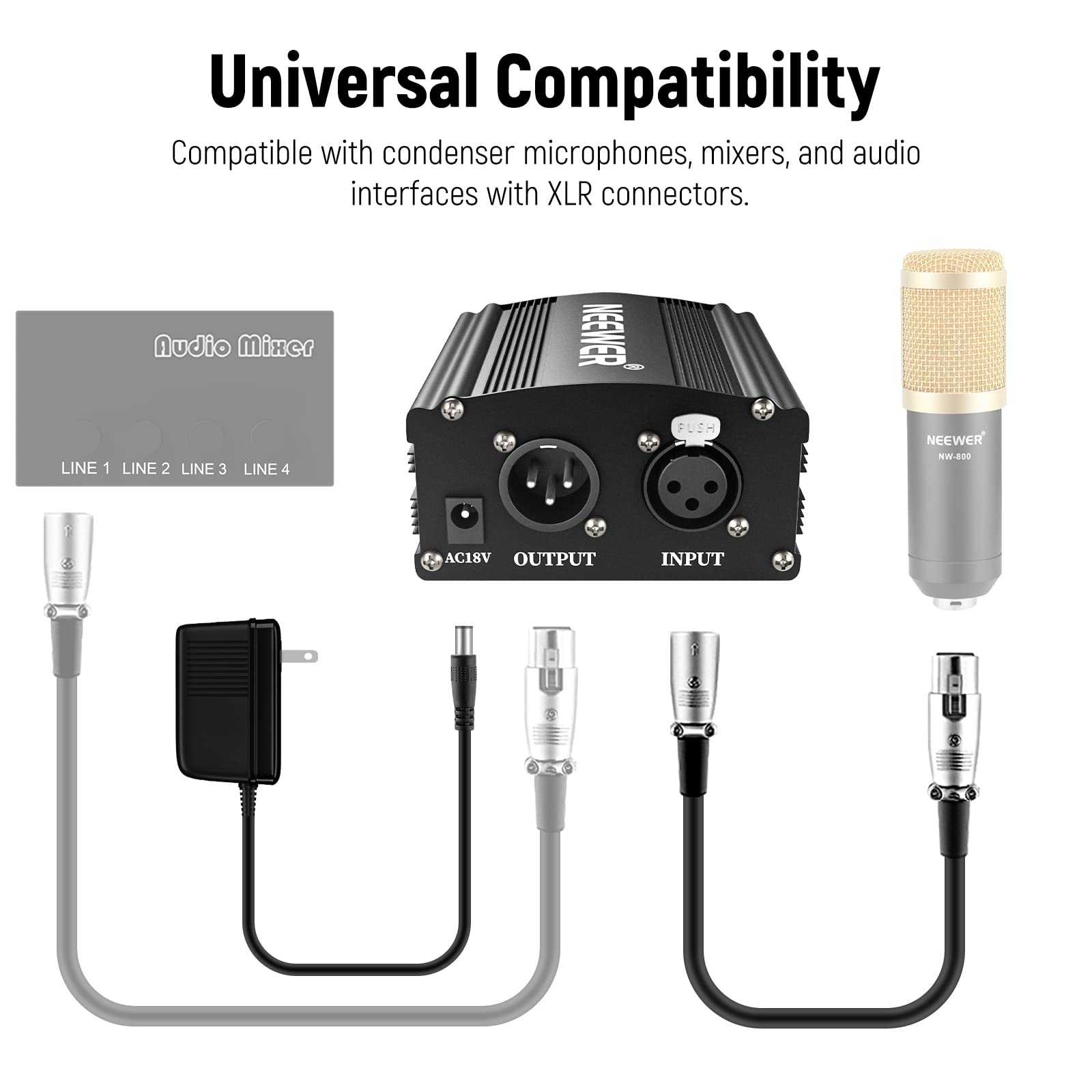 Foto 7 pulgar | Fuente De Alimentación Phantom Neewer De 48 V Y 1 Canal Con Adaptador Y Cable - Venta Internacional.