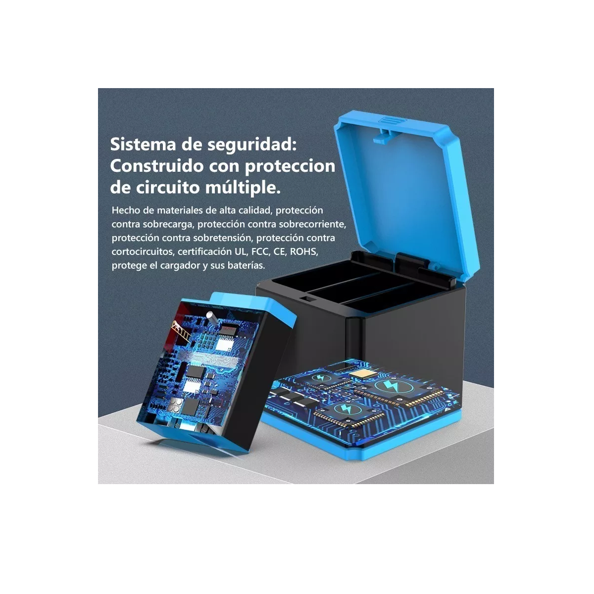 Foto 3 pulgar | Cargador + Kit De Baterías De 3 Piezas Eo Safe Imports Esi-10612-1 Multicolor
