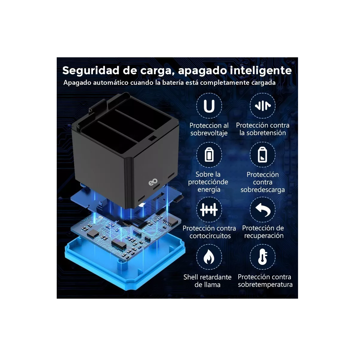 Foto 4 pulgar | Cargador + Kit De Baterías De 3 Piezas Eo Safe Imports Esi-10612-1 Multicolor