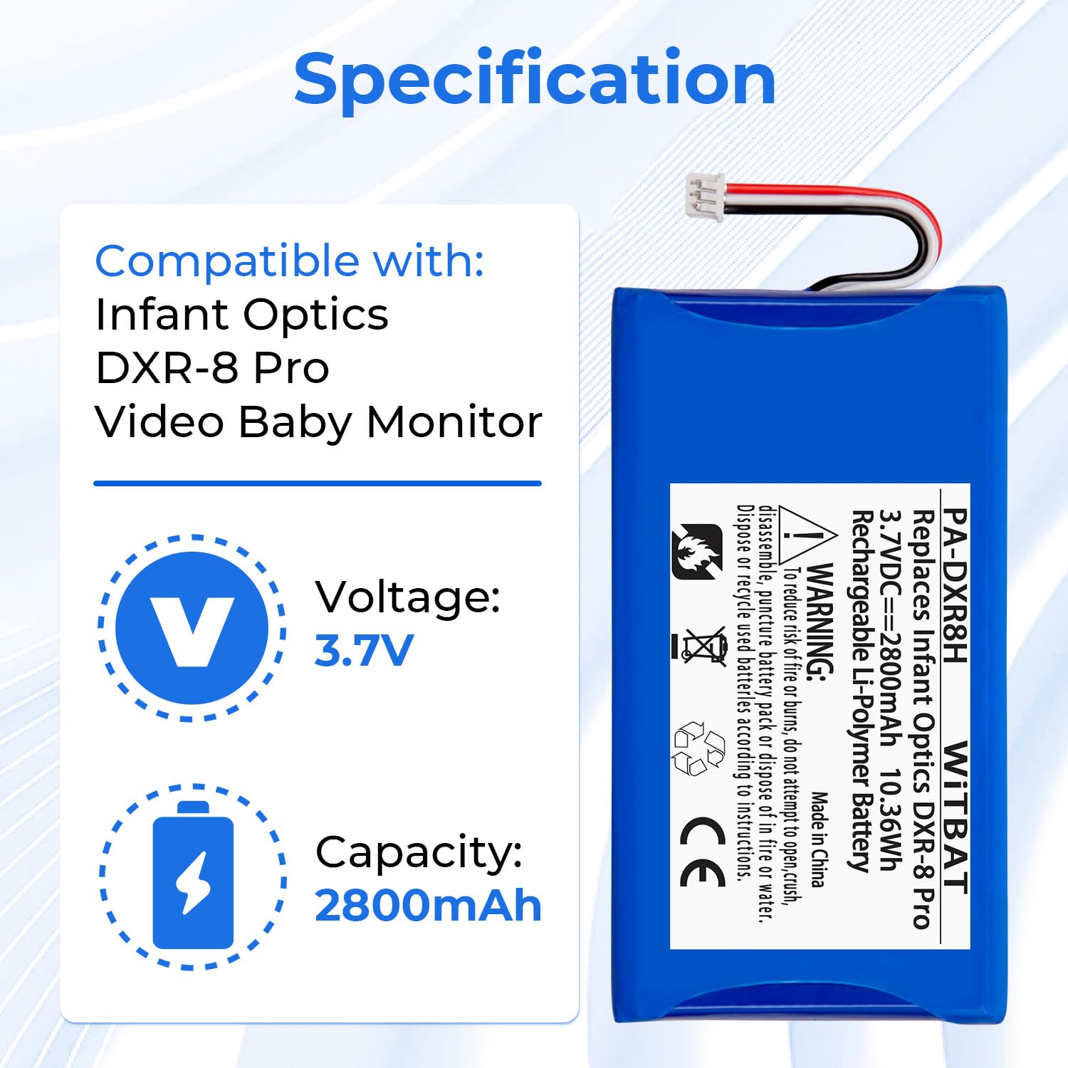 Foto 2 | Batería De Repuesto Lp Para Infant Optics Dxr-8 Pro - Venta Internacional.