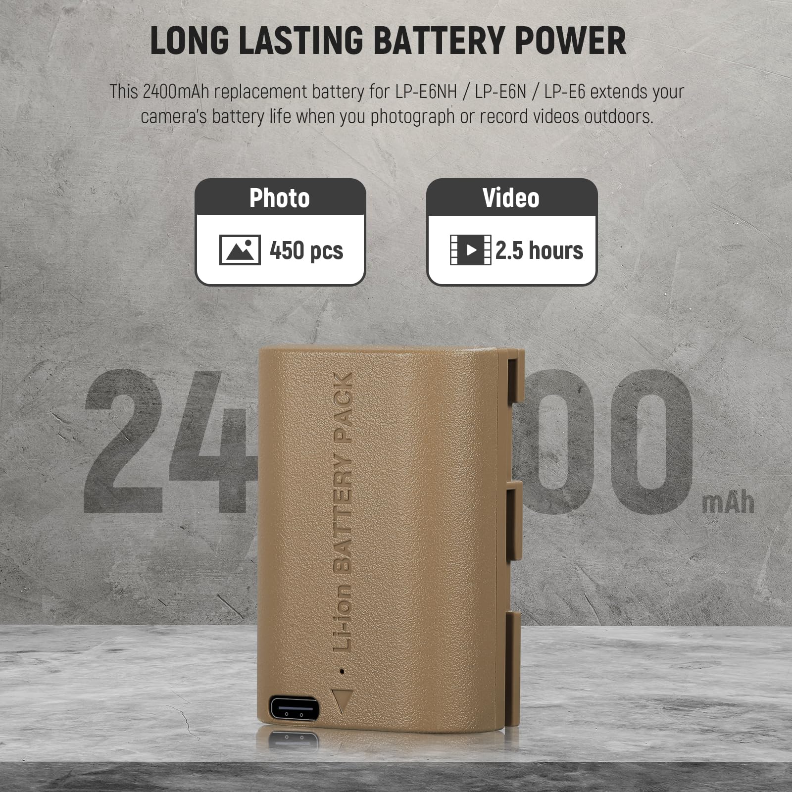 Foto 4 pulgar | Batería De Repuesto Neewer Lp-e6h Lp-e6n Lp-e6 2400 Mah - Venta Internacional.