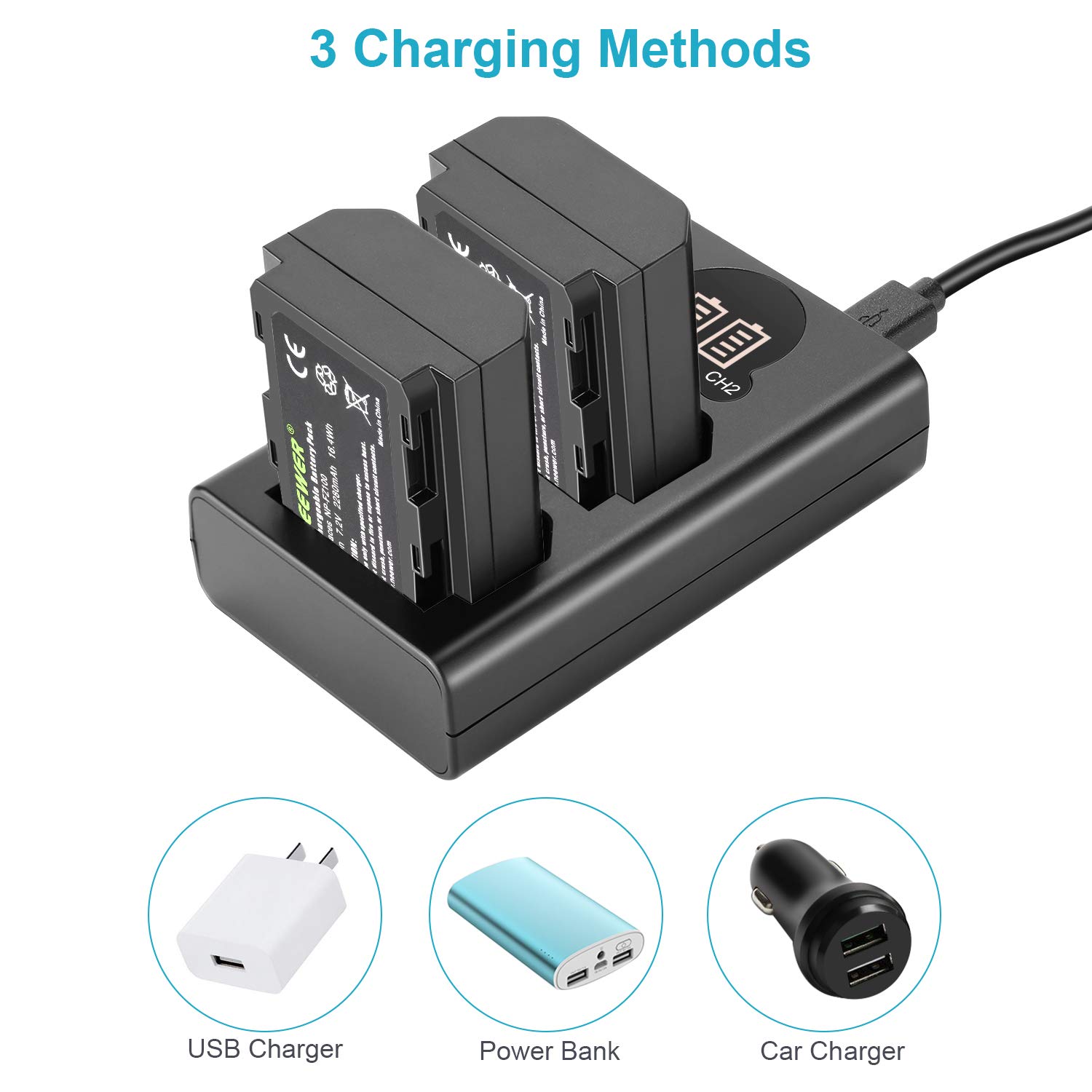 Foto 4 | Batería De Repuesto Y Cargador De 2280 Mah Para Sony Np-fz100 - Venta Internacional.
