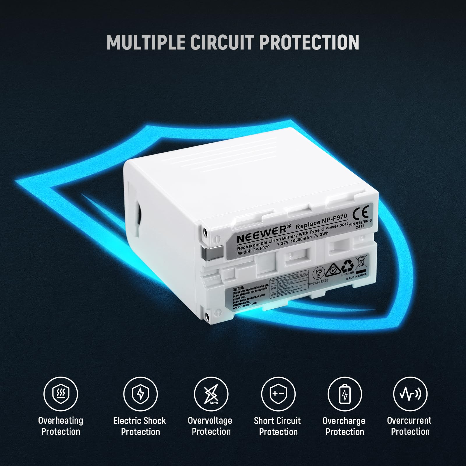 Foto 7 | Batería De Repuesto Neewer Np-f970 10500mah Para Sony - Venta Internacional.