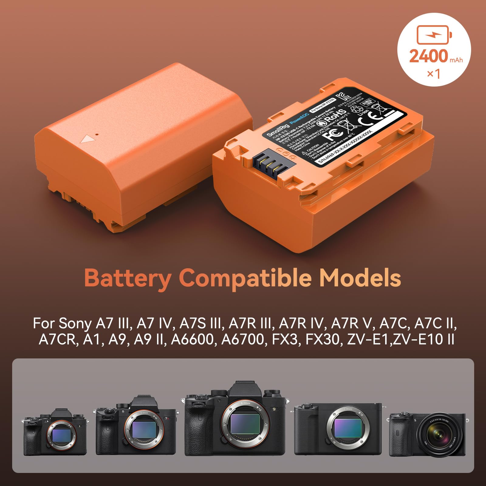 Foto 4 pulgar | Batería De Repuesto Smallrig Para Sony Np-fz100 2400 Mah - Venta Internacional.