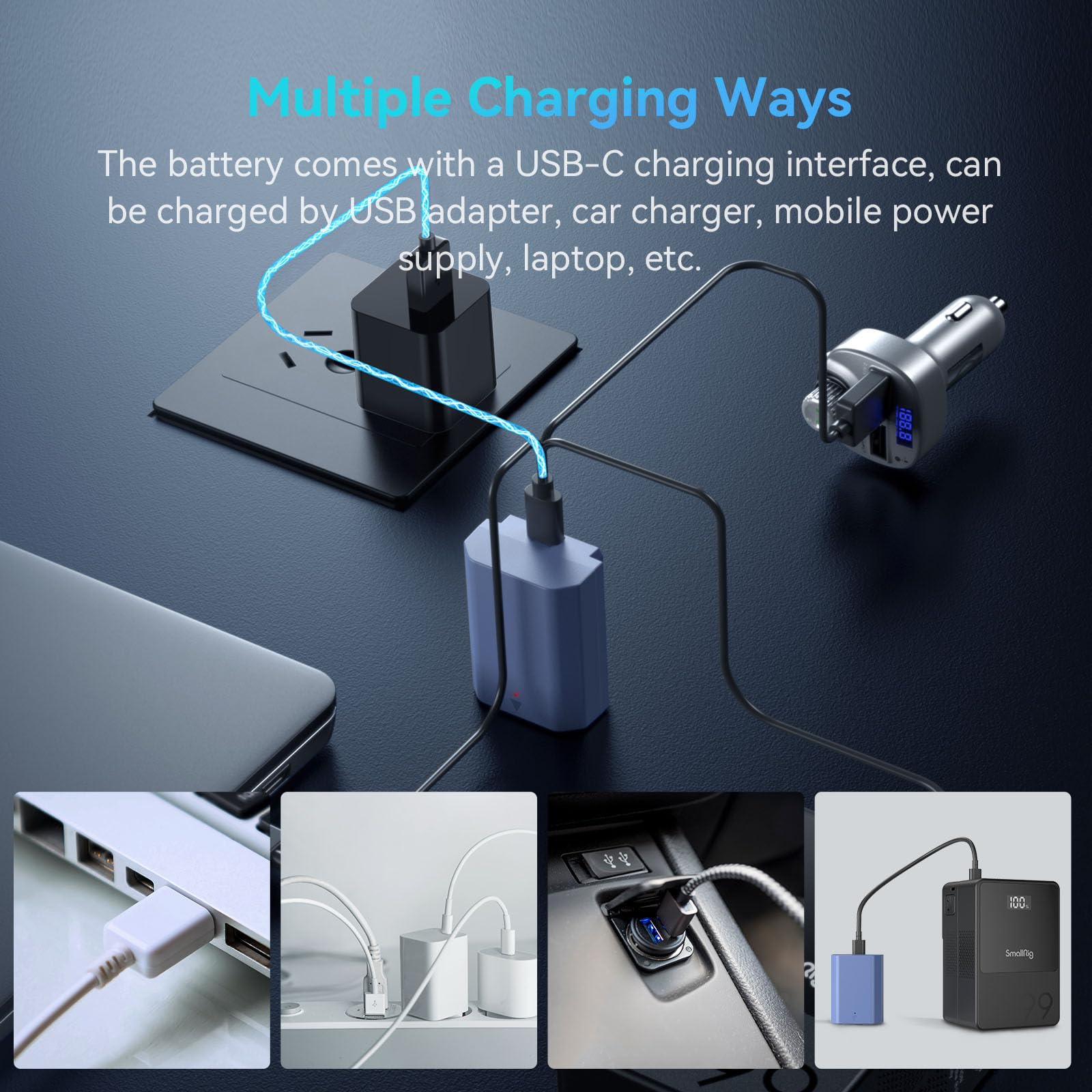 Foto 5 | Batería De Cámara Smallrig Usb-c De Repuesto Para Sony N, 2400 Mah - Venta Internacional.