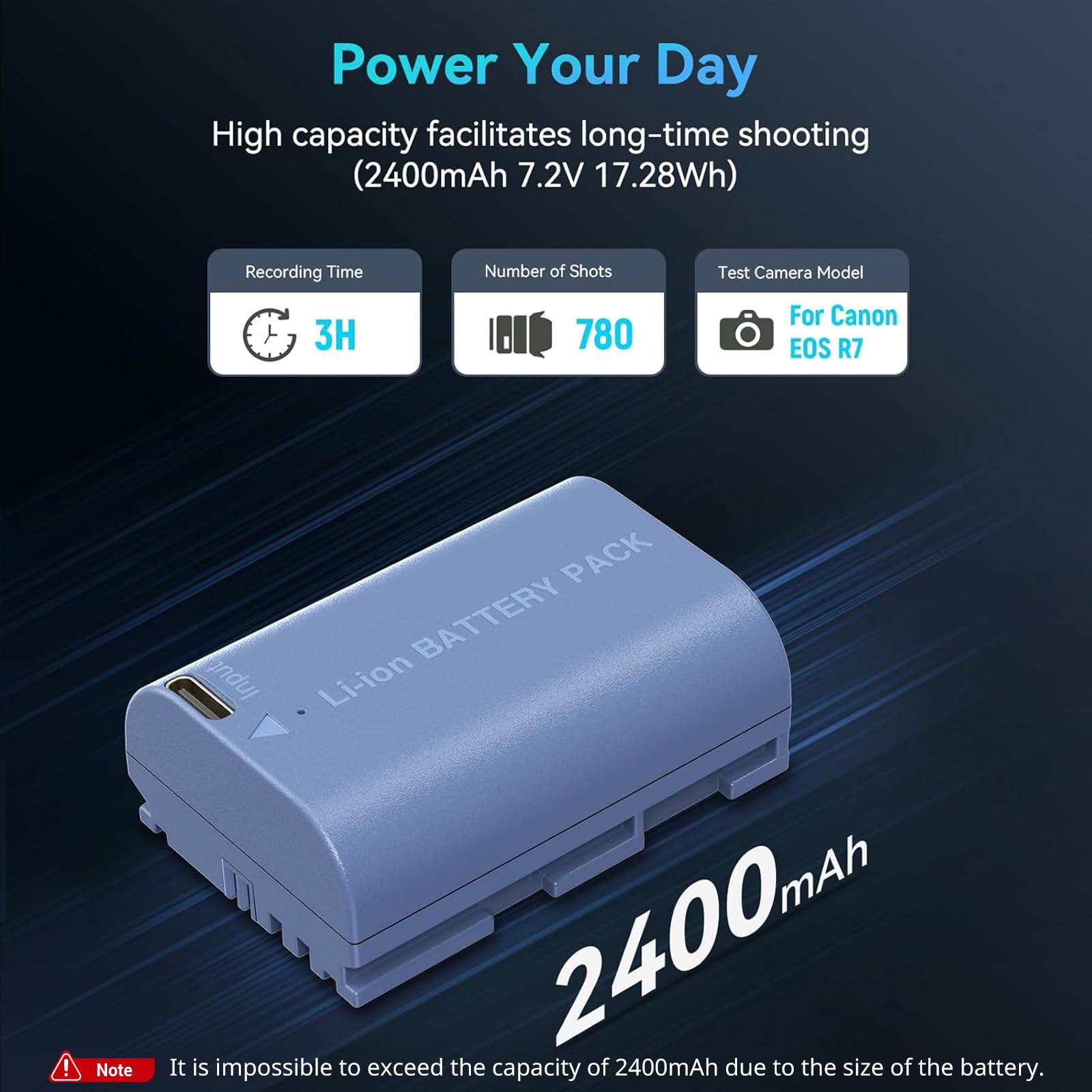 Foto 2 | Batería De Cámara Smallrig 2400mah Usb-c Recargable Lp-e6nh - Venta Internacional.