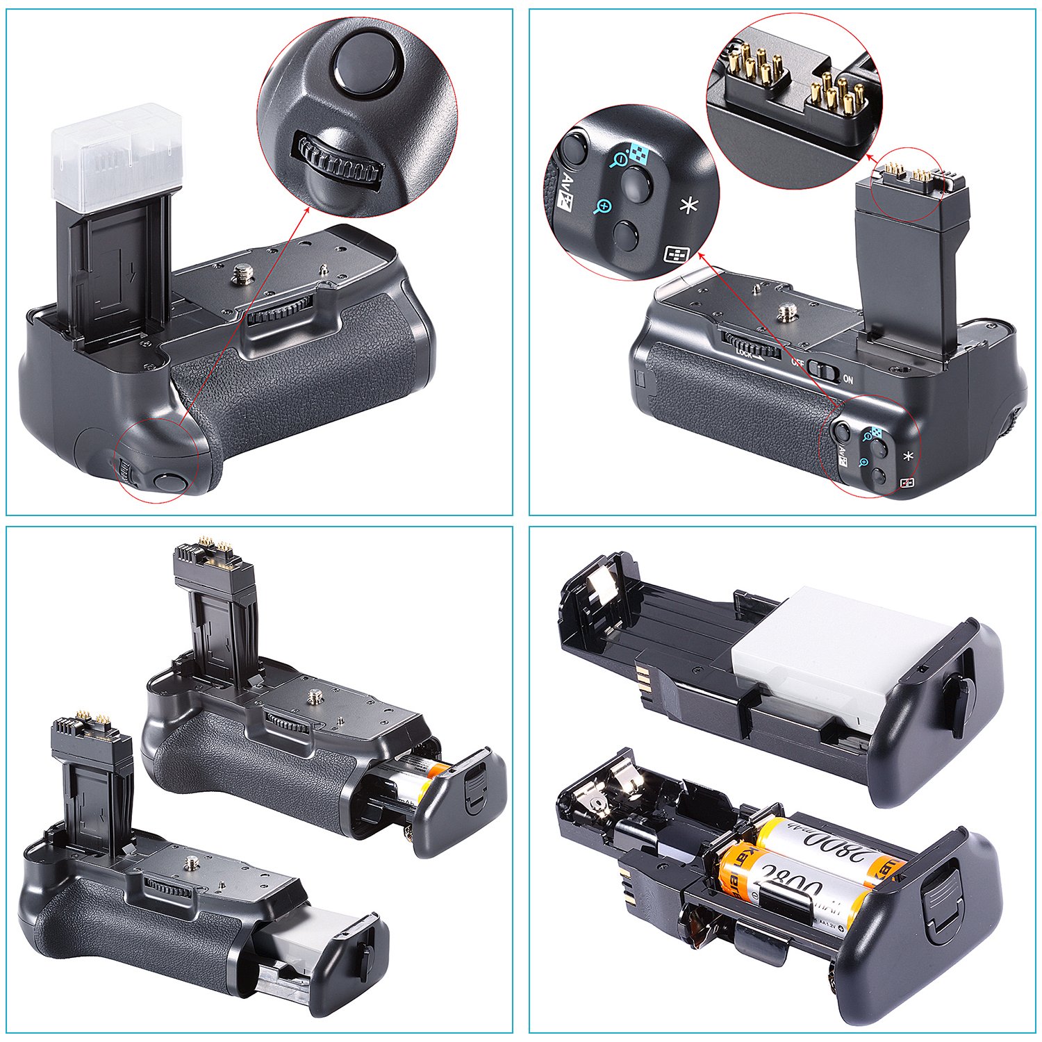 Foto 6 pulgar | Batería Grip Neewer Bg-e8 Para Canon Eos 550d 600d 650d 700d - Venta Internacional.