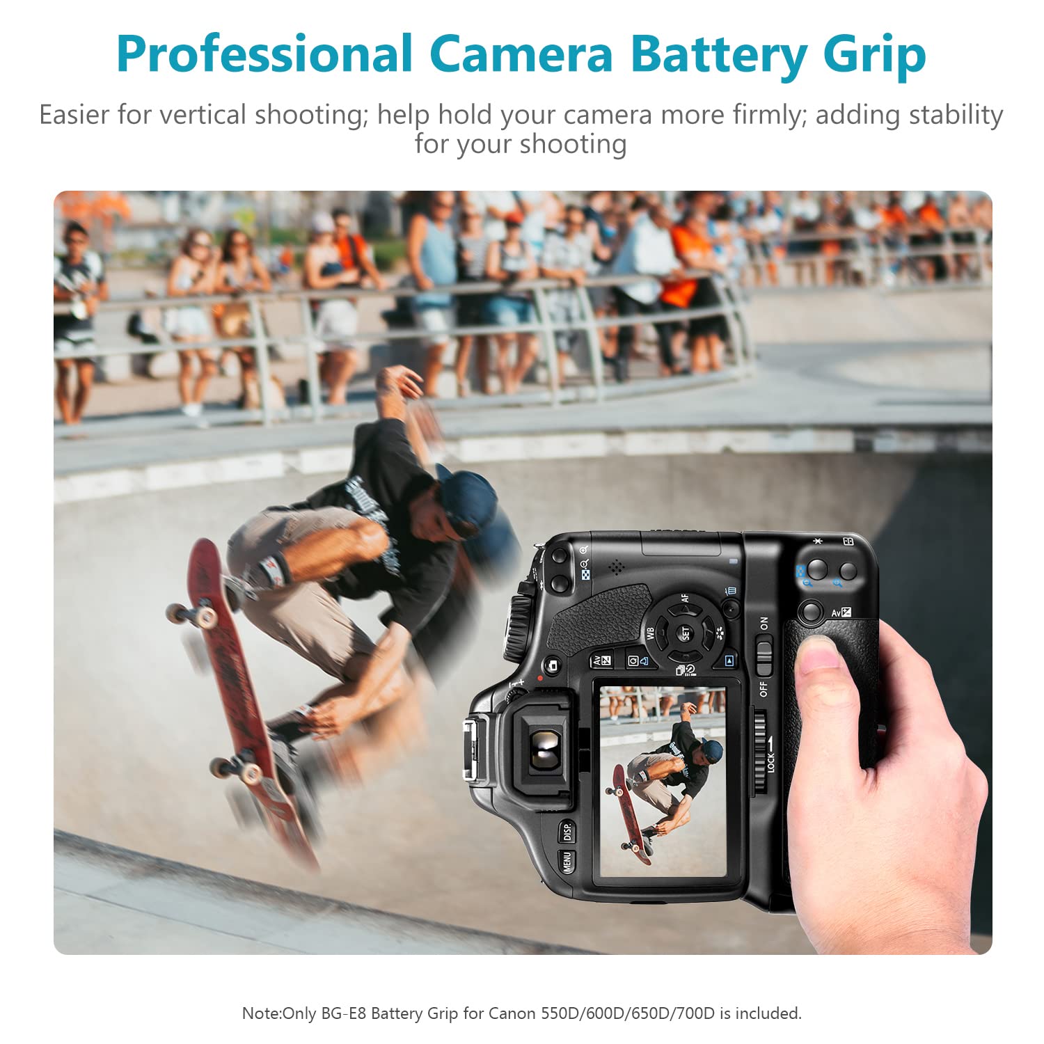 Foto 5 | Batería Grip Neewer Bg-e8 Para Canon Eos 550d 600d 650d 700d - Venta Internacional.
