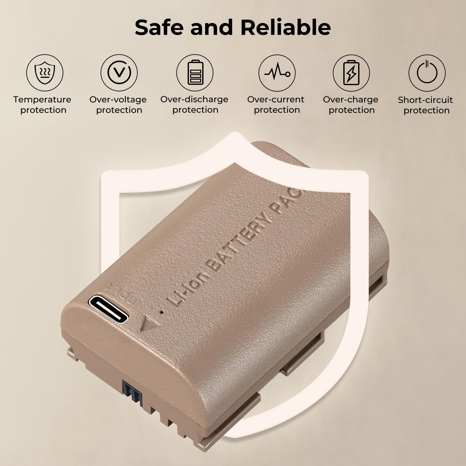 Foto 6 | Batería K&f Concept Lp-e6nh 2250 Mah Para Canon R7 R6 R5 - Venta Internacional.