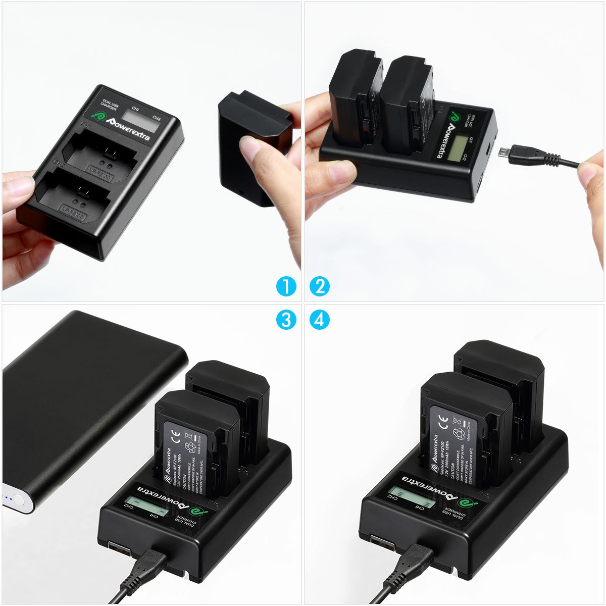 Foto 7 | Batería De Repuesto Y Cargador Usb Dual Para Cámara Sony - Venta Internacional.