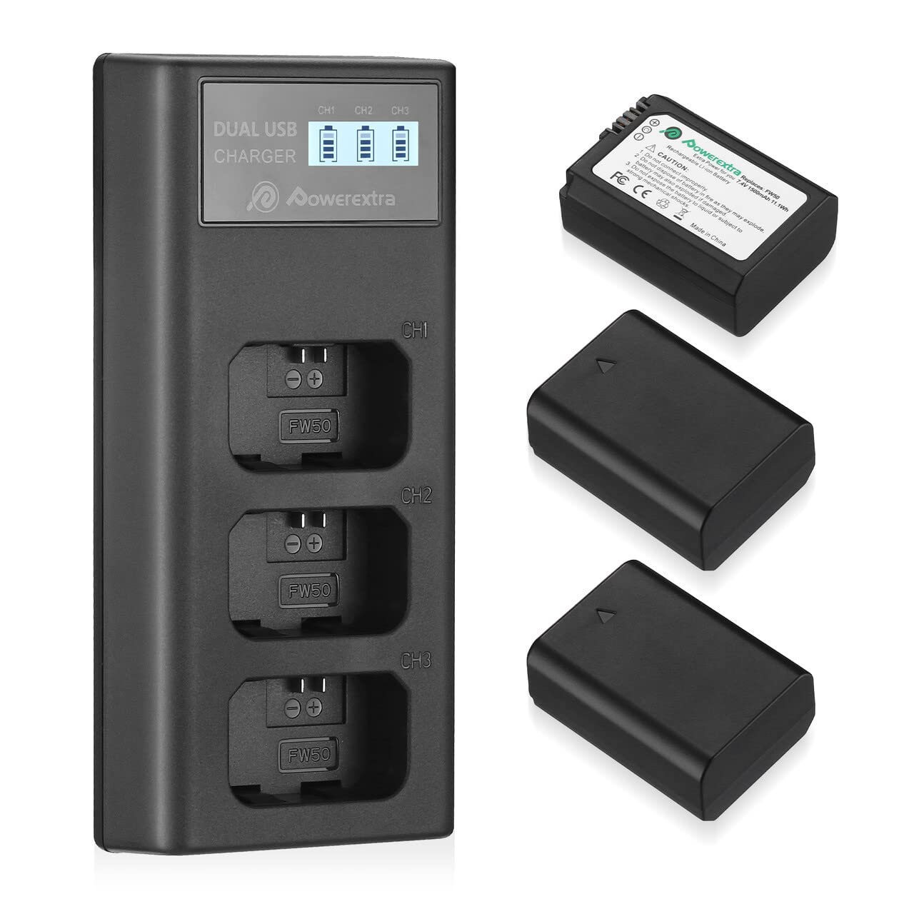 Foto 2 pulgar | Batería Y Cargador Powerextra Np-fw50 Para Sony Zv-e10 - Venta Internacional.