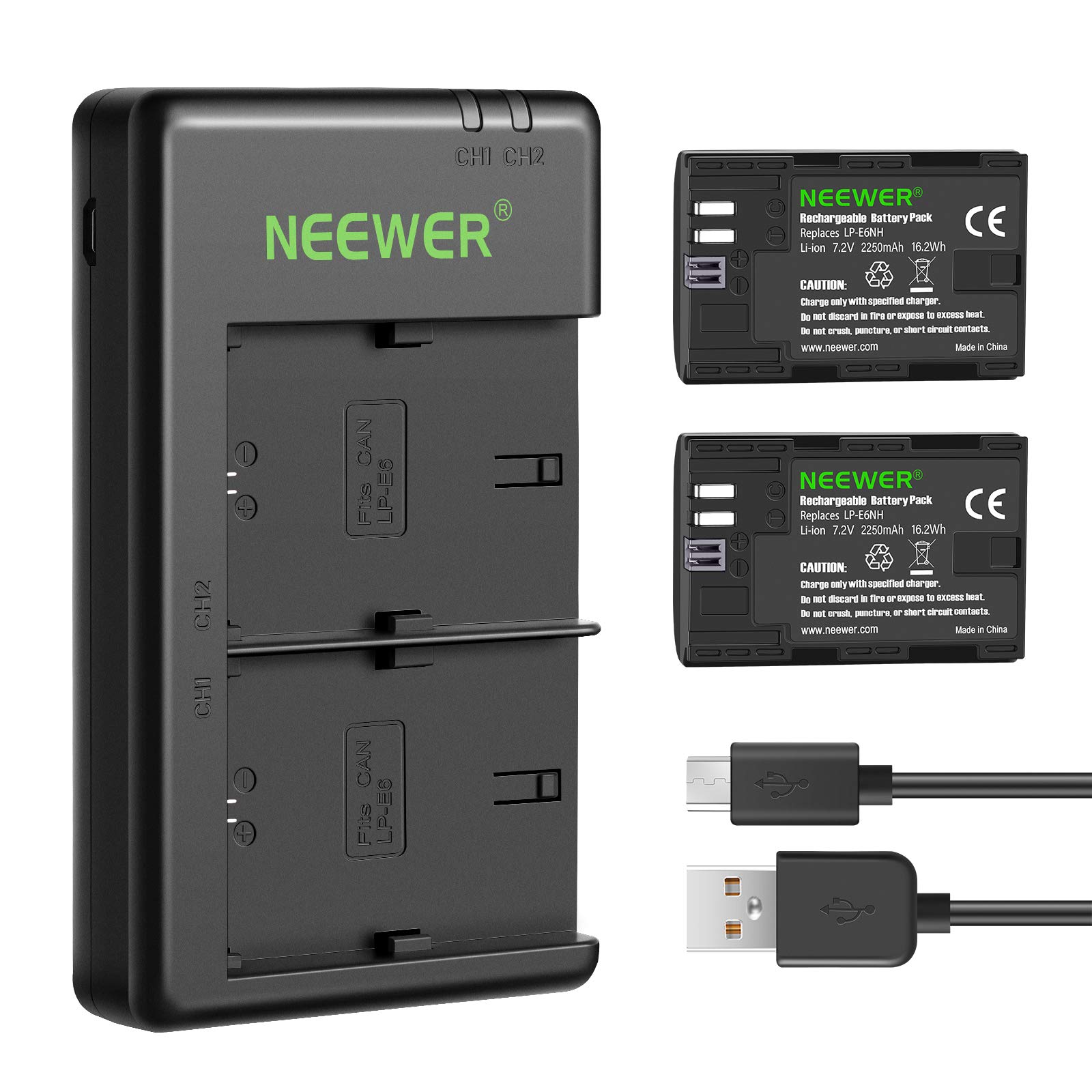 Foto 1 | Batería De Repuesto Y Cargador Neewer Lp-e6nh Para Canon Eos - Venta Internacional.