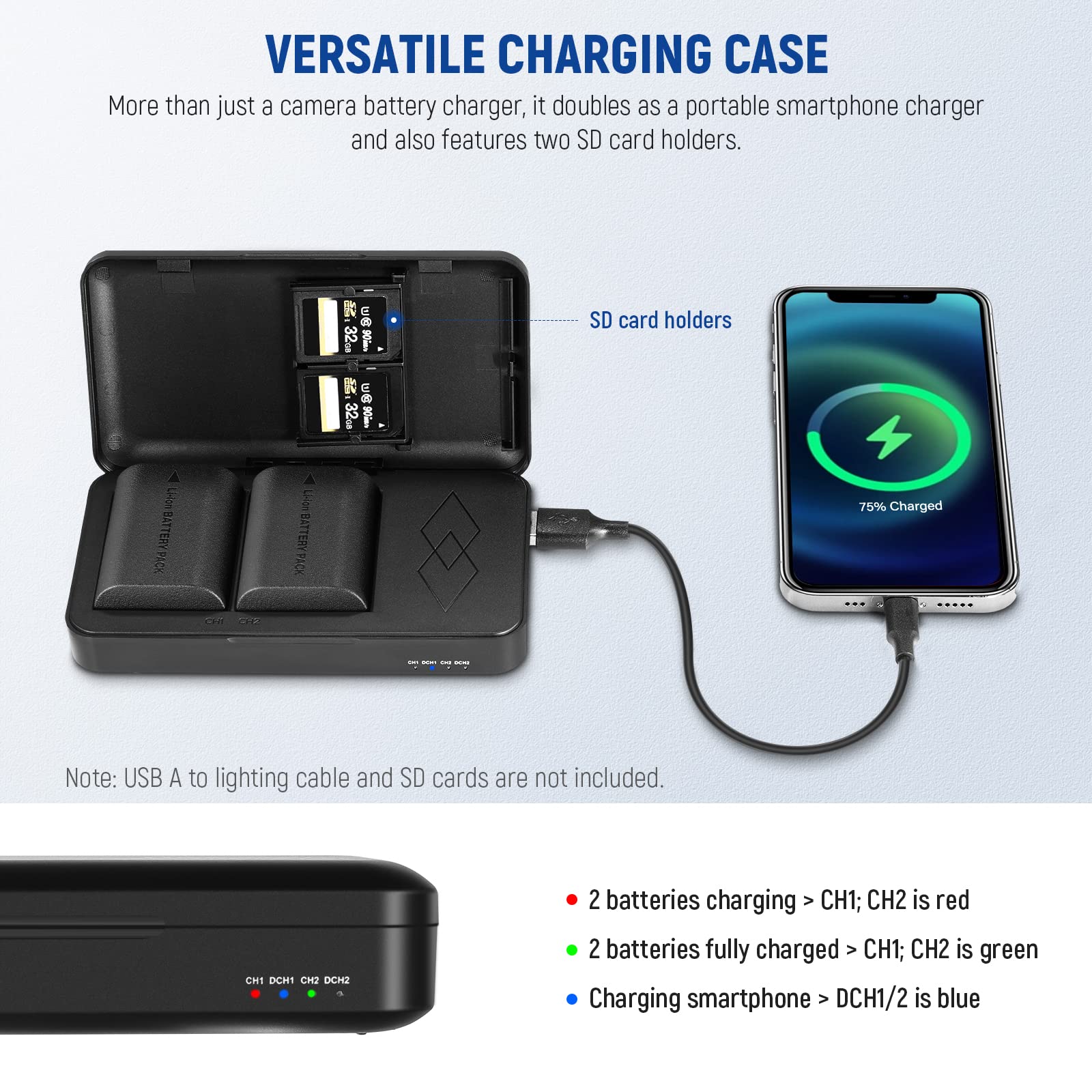Foto 5 | Baterías De Repuesto Y Funda De Carga Dual Usb Para Canon - Venta Internacional.